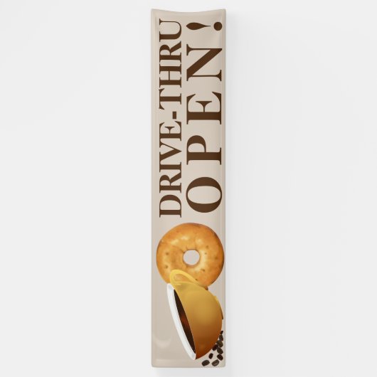 コーヒーとベーゲルドライブスルー 横断幕 (縦)