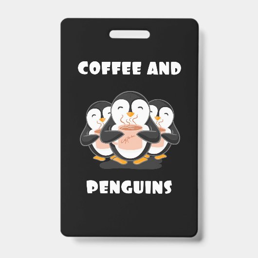 コーヒーとペンギン バッジ (正面)
