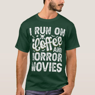 コーヒーとホラー映画で動いている少年 Tシャツ