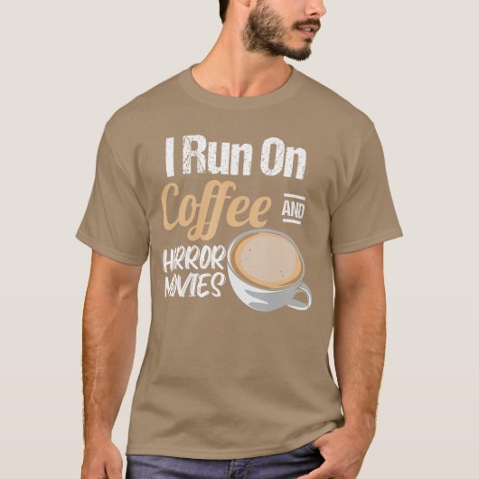 コーヒーとホラー映画で動く vintage フレンド tシャツ (正面)