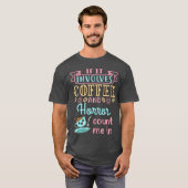 コーヒーとホラー スケアリー 映画好きの男の子 Tシャツ (正面フル)
