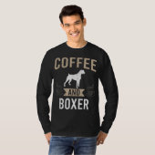 コーヒーとボクサーの犬好き Tシャツ (正面フル)