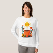 コーヒーとポジティブさに刺激される Tシャツ (正面フル)