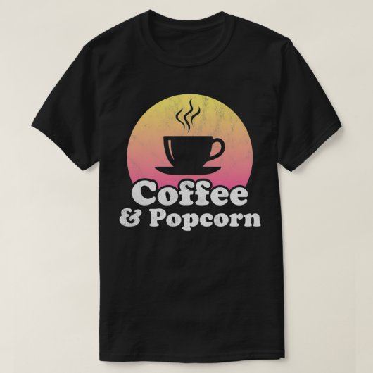 コーヒーとポップコーンのプルオーバー Tシャツ (デザイン正面)