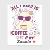 コーヒーとマイキャットパパ猫ママ猫好き シール (シート)