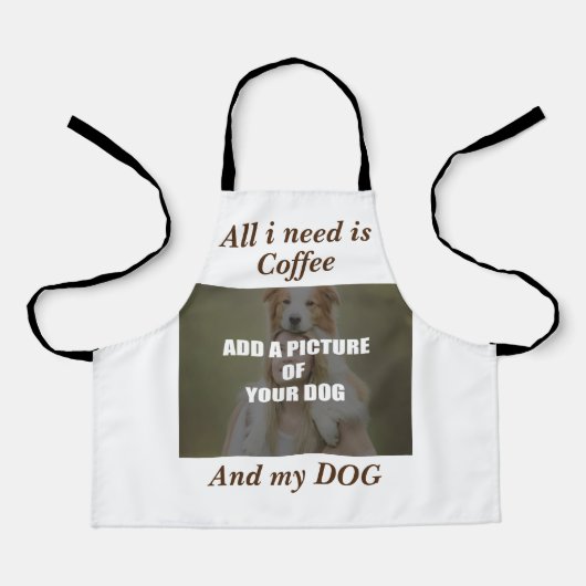コーヒーとマイドッグ装飾用クッション エプロン (正面)
