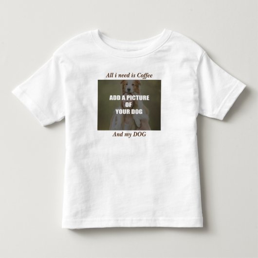 コーヒーとマイドッグ装飾用クッション トドラーTシャツ (正面)