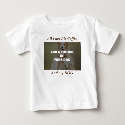 コーヒーとマイドッグ装飾用クッション ベビーTシャツ (正面)
