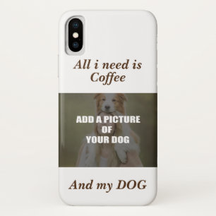 コーヒーとマイドッグ装飾用クッション iPhone X ケース