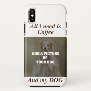 コーヒーとマイドッグ装飾用クッション iPhone XSケース