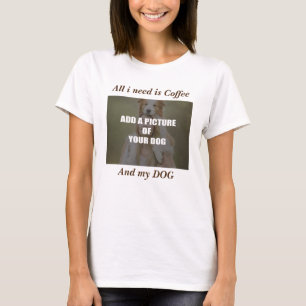 コーヒーとマイドッグ装飾用クッション Tシャツ