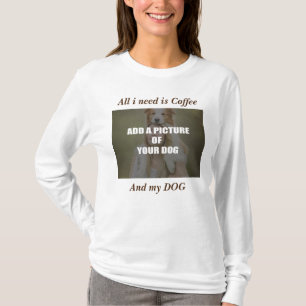 コーヒーとマイドッグ装飾用クッション Tシャツ