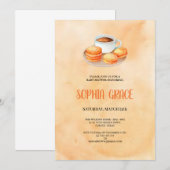 コーヒーとマカロン ベビーシャワー 招待状 (正面/裏面)