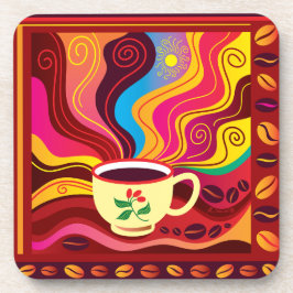 コーヒーとマフィンのパターン コースター