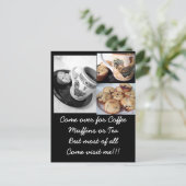 コーヒーとマフィン2、ブルーベリーマフィン、コーヒー… ポストカード (スタンド正面)