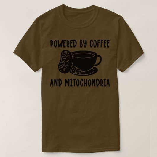 コーヒーとミトコンドリアで動く Tシャツ (デザイン正面)