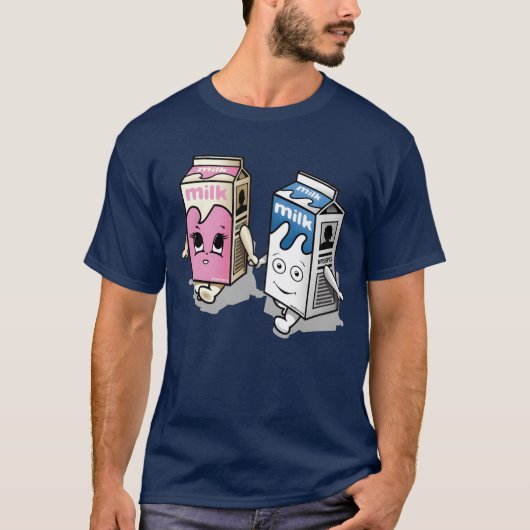 コーヒーとミルクがおもしろい Tシャツ (正面)