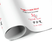 コーヒーとミルクのブレンド ラブ カップル コーヒー 赤いハート ラッピングペーパー (ロールコーナー)