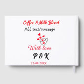 コーヒーとミルクのブレンド ラブ カップル コーヒー 赤いハート n ゲストブック (裏面)