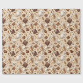 コーヒーとミルクをテーマにした包装紙 ラッピングペーパー (フラット)