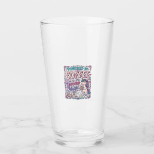 コーヒーとユニコーンマジックで動くユニコーン カラフル タンブラーグラス