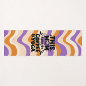 コーヒーとヨガの走レトロの波状パターン上のこのママ ヨガマット (正面(横))