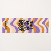 コーヒーとヨガの走レトロの波状パターン上のこのママ ヨガマット (裏面(横))