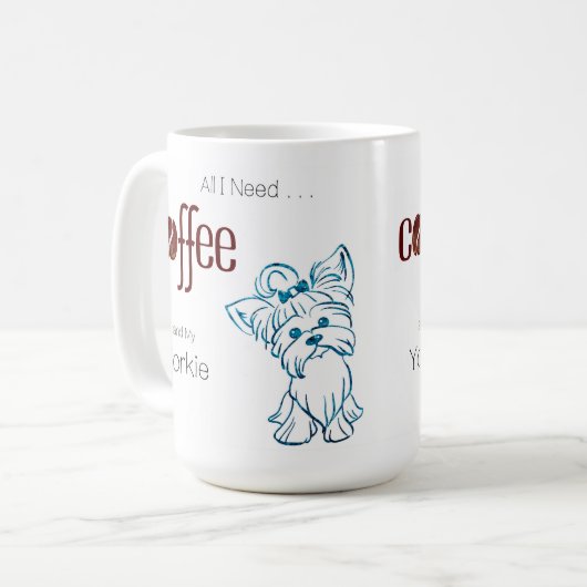 コーヒーとヨークシャーテリア コーヒーマグカップ (正面左)
