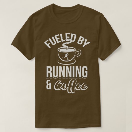 コーヒーとランニングコーヒーで燃料を供給する Tシャツ (デザイン正面)