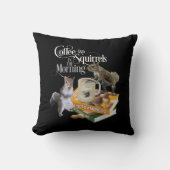 コーヒーとリス – リスおもしろいレル恋人のスロー クッション (正面)