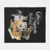 コーヒーとリス – リスおもしろいレル恋人フリース フリースブランケット (正面(横))