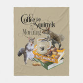 コーヒーとリス – リスおもしろいレル愛好家 フリースブランケット (正面)