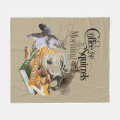 コーヒーとリス – リスおもしろいレル愛好家 フリースブランケット (正面(横))