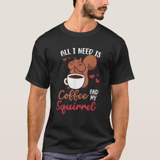 コーヒーとリス Tシャツ (正面)