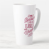 コーヒーとワイン愛好家引用文ブルゴーニュホワイトトール カフェラテマグ (右アングル)