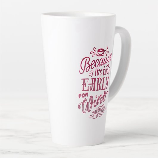 コーヒーとワイン愛好家引用文ブルゴーニュホワイトトール カフェラテマグ (右アングル)