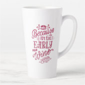 コーヒーとワイン愛好家引用文ブルゴーニュホワイトトール カフェラテマグ (右)