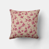 コーヒーとワイン、ヴィンテージフローラ枕 クッション (裏面)