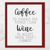 コーヒーとワインJavaとVino ワインラベル (シングルラベル)