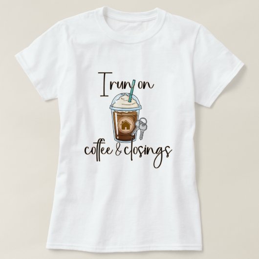 コーヒーと不動産取引 リアルター 不動産ギフト Tシャツ (デザイン正面)
