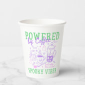 コーヒーと不気味な雰囲気に支えられて ハロウィンの幽霊 紙コップ (正面)