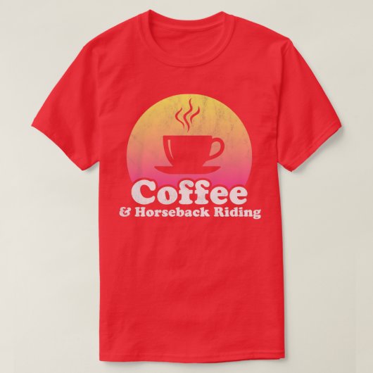 コーヒーと乗馬 Tシャツ (デザイン正面)