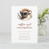 コーヒーと会話のビジネス会議招待状 招待状 (スタンド正面)