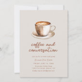 コーヒーと会話のビジネス会議招待状 招待状 (正面)