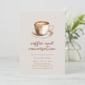 コーヒーと会話のビジネス会議招待状 招待状 (スタンド正面)