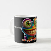 👉 「コーヒーと偽のスマイル☕とHで燃料を供給😅 コーヒーマグカップ (正面左)