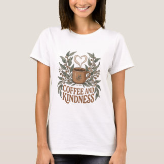 コーヒーと優しさ レトロ ユーカリ マグTシャツ Tシャツ