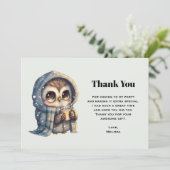 コーヒーと冬のかわいいフクロウ|過去記事 サンキューカード (スタンド正面)