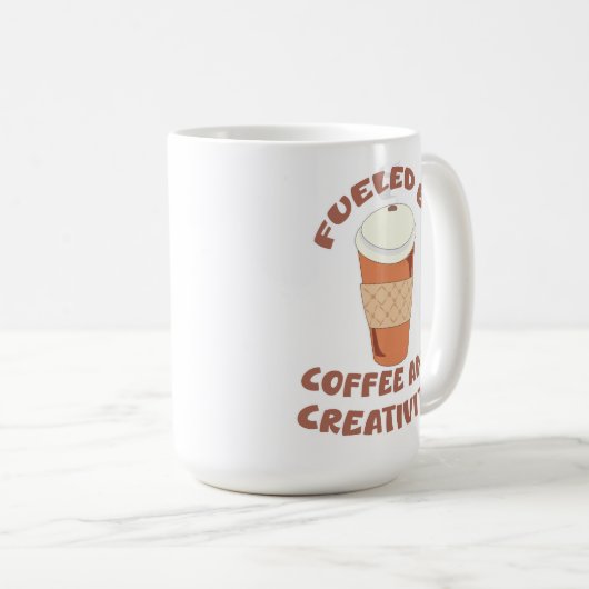 コーヒーと創造性に富んだ壮大な生活モットー コーヒーマグカップ (正面右)