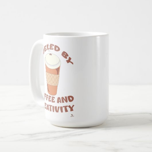 コーヒーと創造性に富んだ壮大な生活モットー コーヒーマグカップ (正面左)